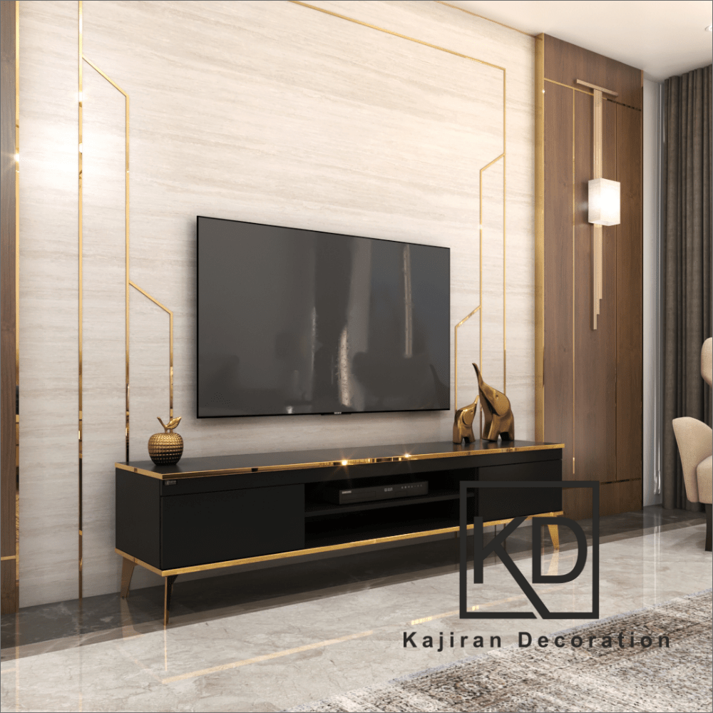 میز تلویزیون مدل متالیک گلد